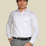 Premium White Formal Shirt – Ultra-Smooth Cotton Finish (F002WH)